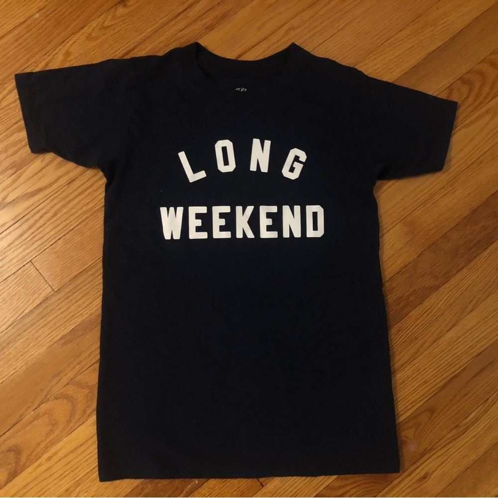 J.Crew Navy Blue “Long Weekend” Short Sleeve T-Shirt